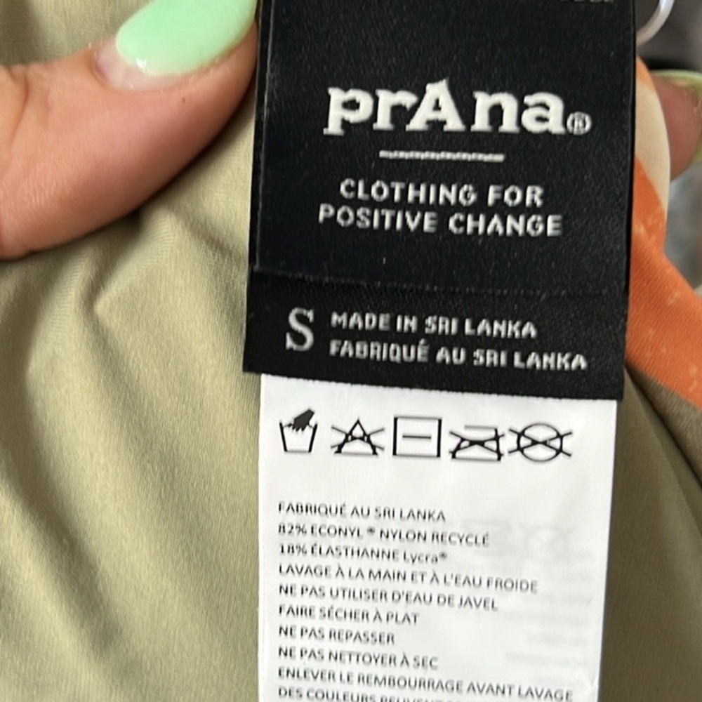 Prana Striped Bikini Top in Peach, Olive & Pink - Picture 5 of 5